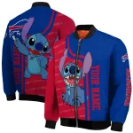 customized buffalo bills stitch laughing blue bomber jacket best selling
