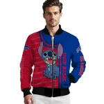 customized buffalo bills stitch laughing blue bomber jacket best selling