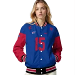 customized buffalo bills team patch blue varsity jacket best selling