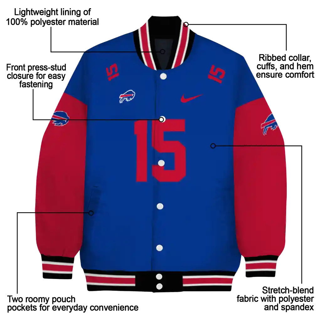 customized buffalo bills team patch blue varsity jacket new arrival customized buffalo bills team patch blue varsity jacket new arrival