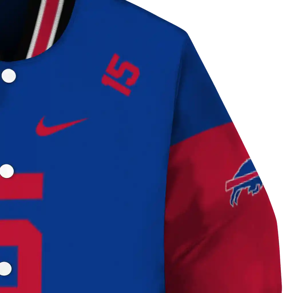 customized buffalo bills team patch blue varsity jacket premium grade customized buffalo bills team patch blue varsity jacket premium grade