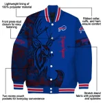 customized buffalo bills tribal deer art blue varsity jacket best selling