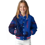 customized buffalo bills tribal deer art blue varsity jacket best selling