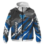 customized buffalo bulls claw mesh royal blue gray windbreaker jacket best selling