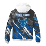 customized buffalo bulls claw mesh royal blue gray windbreaker jacket best selling