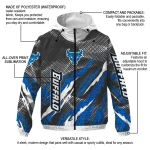 customized buffalo bulls claw mesh royal blue gray windbreaker jacket best selling