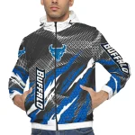 customized buffalo bulls claw mesh royal blue gray windbreaker jacket best selling