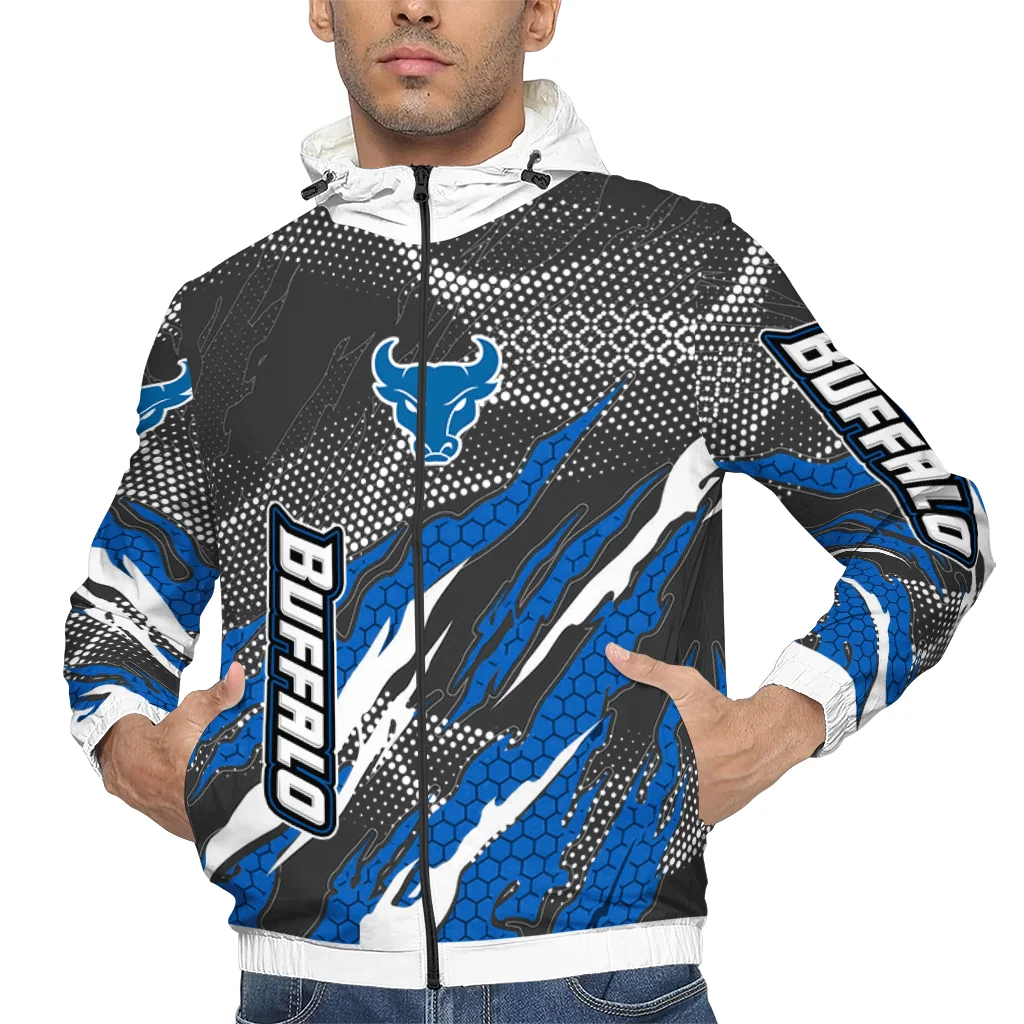 customized buffalo bulls claw mesh royal blue gray windbreaker jacket top rated customized buffalo bulls claw mesh royal blue gray windbreaker jacket top rated