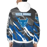customized buffalo bulls claw mesh royal blue gray windbreaker jacket best selling