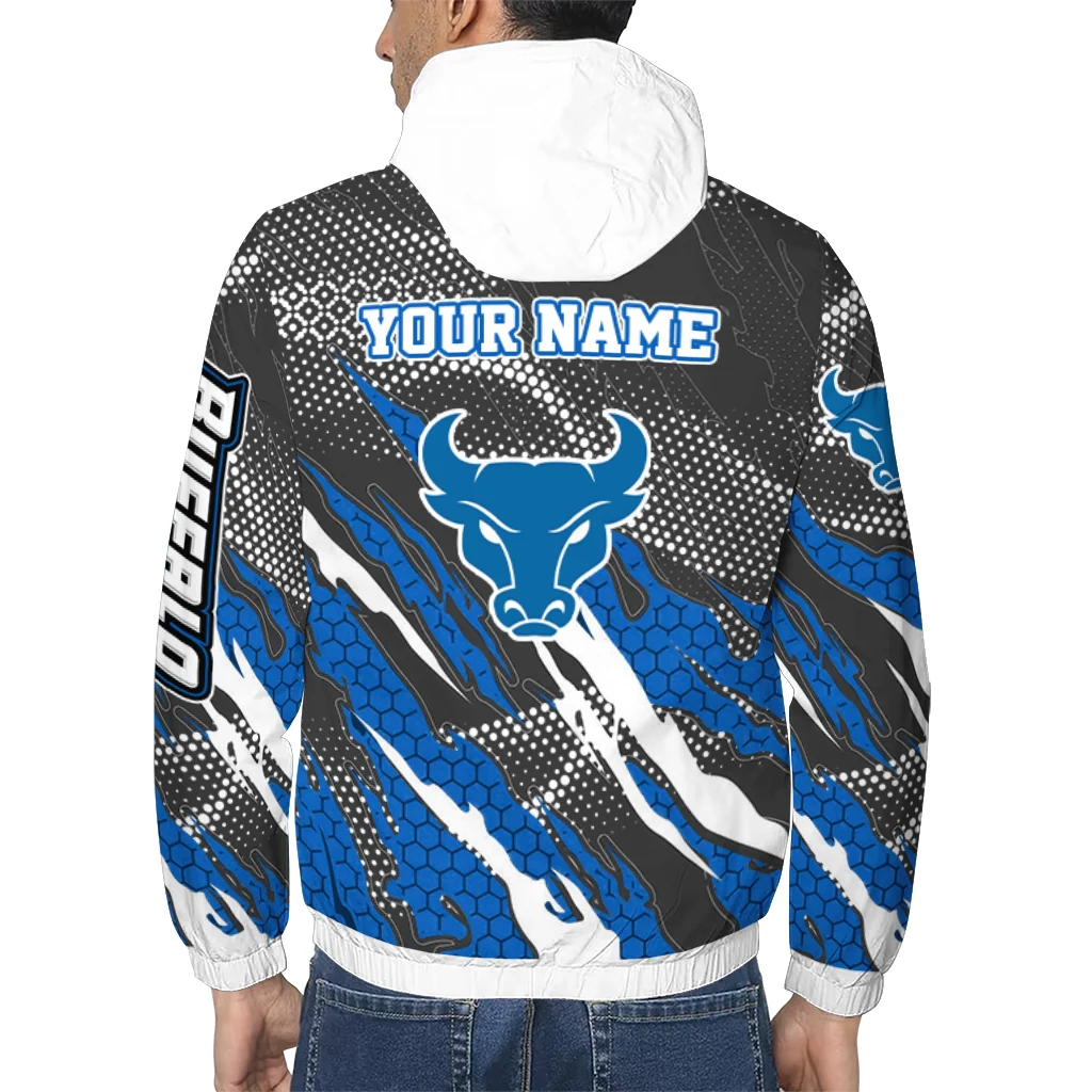 customized buffalo bulls claw mesh royal blue gray windbreaker jacket trendy customized buffalo bulls claw mesh royal blue gray windbreaker jacket trendy