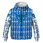 customized buffalo bulls lightning strike grid royal blue windbreaker jacket best selling