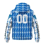 customized buffalo bulls lightning strike grid royal blue windbreaker jacket best selling