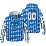 customized buffalo bulls lightning strike grid royal blue windbreaker jacket best selling