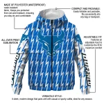 customized buffalo bulls lightning strike grid royal blue windbreaker jacket best selling