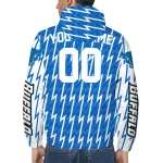 customized buffalo bulls lightning strike grid royal blue windbreaker jacket best selling