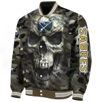 customized buffalo sabres camouflage skull camouflage varsity jacket best selling