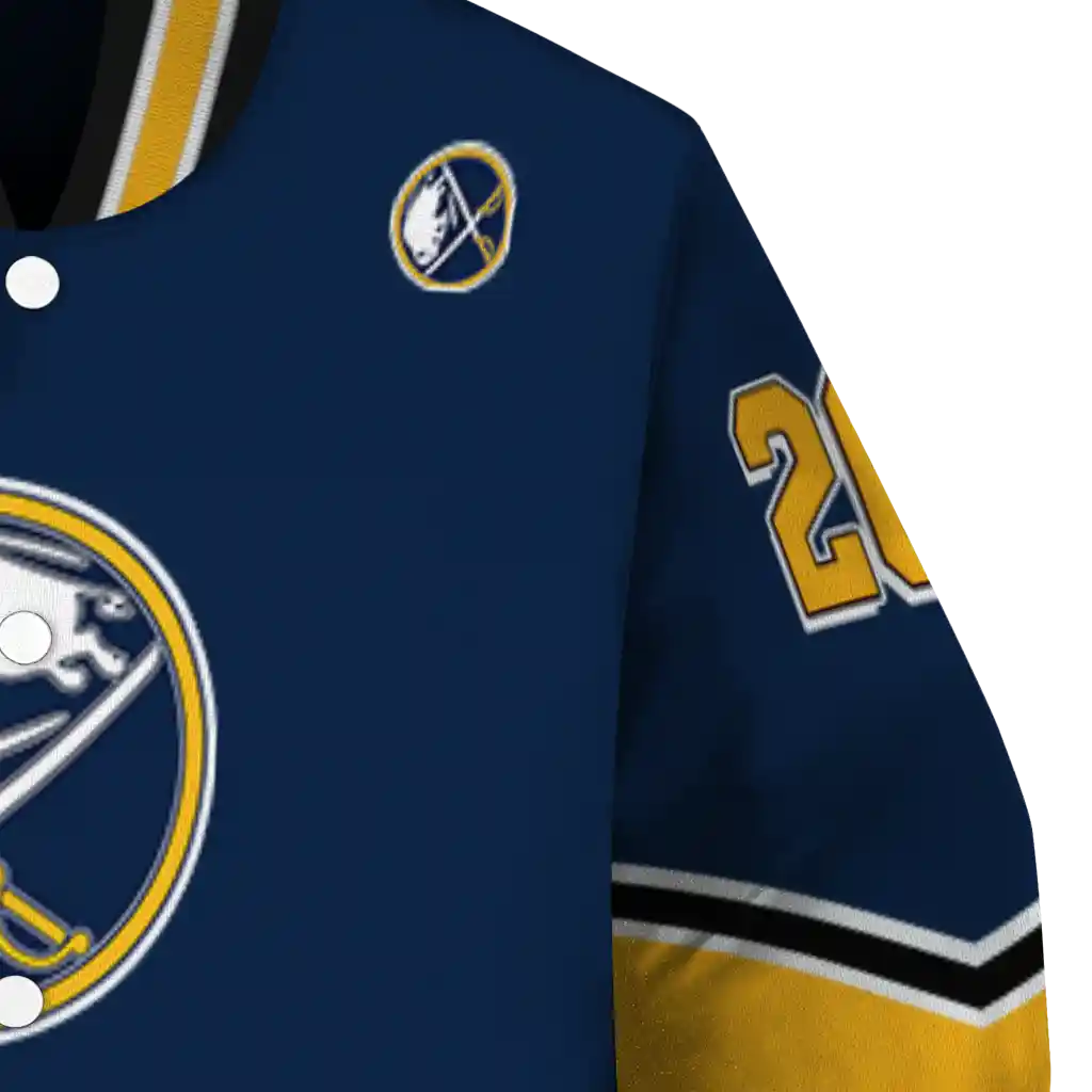 customized buffalo sabres chevron style navy blue varsity jacket premium grade customized buffalo sabres chevron style navy blue varsity jacket premium grade