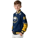 customized buffalo sabres chevron style navy blue varsity jacket best selling
