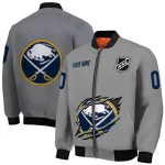 customized buffalo sabres claw streak grey bomber jacket best selling