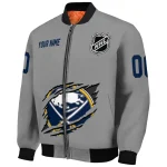 customized buffalo sabres claw streak grey bomber jacket best selling