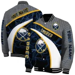 customized buffalo sabres electric flash navy blue varsity jacket best selling