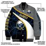 customized buffalo sabres electric flash navy blue varsity jacket best selling