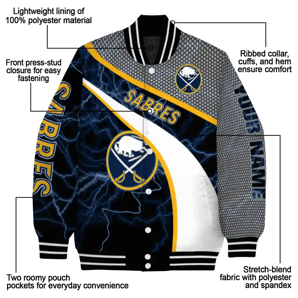 customized buffalo sabres electric flash navy blue varsity jacket new arrival customized buffalo sabres electric flash navy blue varsity jacket new arrival