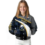customized buffalo sabres electric flash navy blue varsity jacket best selling