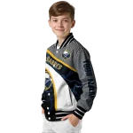 customized buffalo sabres electric flash navy blue varsity jacket best selling