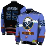 customized buffalo sabres mario blocks blue black varsity jacket best selling