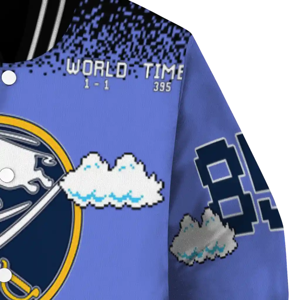 customized buffalo sabres mario blocks blue black varsity jacket premium grade customized buffalo sabres mario blocks blue black varsity jacket premium grade