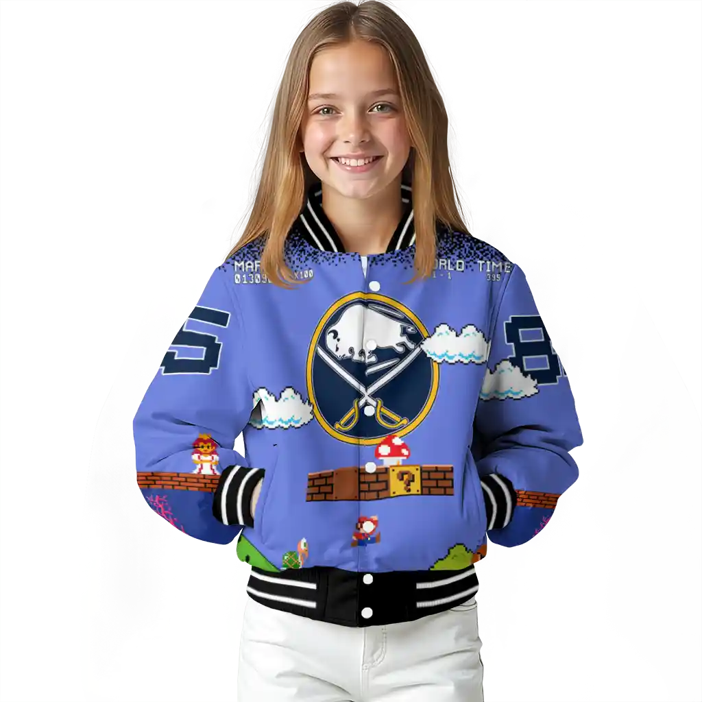 customized buffalo sabres mario blocks blue black varsity jacket top rated customized buffalo sabres mario blocks blue black varsity jacket top rated