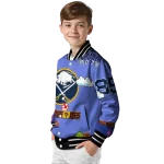 customized buffalo sabres mario blocks blue black varsity jacket best selling