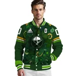 customized buffalo sabres shamrock vortex green varsity jacket best selling