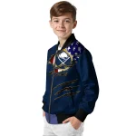 customized buffalo sabres usa flag rips navy blue bomber jacket best selling