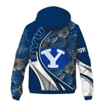customized byu cougars blossoms helmet blue windbreaker jacket best selling