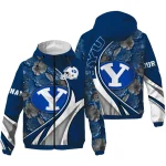 customized byu cougars blossoms helmet blue windbreaker jacket best selling