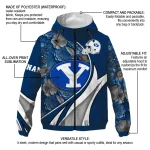 customized byu cougars blossoms helmet blue windbreaker jacket best selling