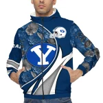 customized byu cougars blossoms helmet blue windbreaker jacket best selling