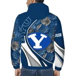 customized byu cougars blossoms helmet blue windbreaker jacket best selling