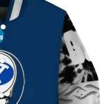 customized byu cougars circle skull blue black varsity jacket best selling