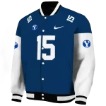 customized byu cougars team patch blue varsity jacket best selling