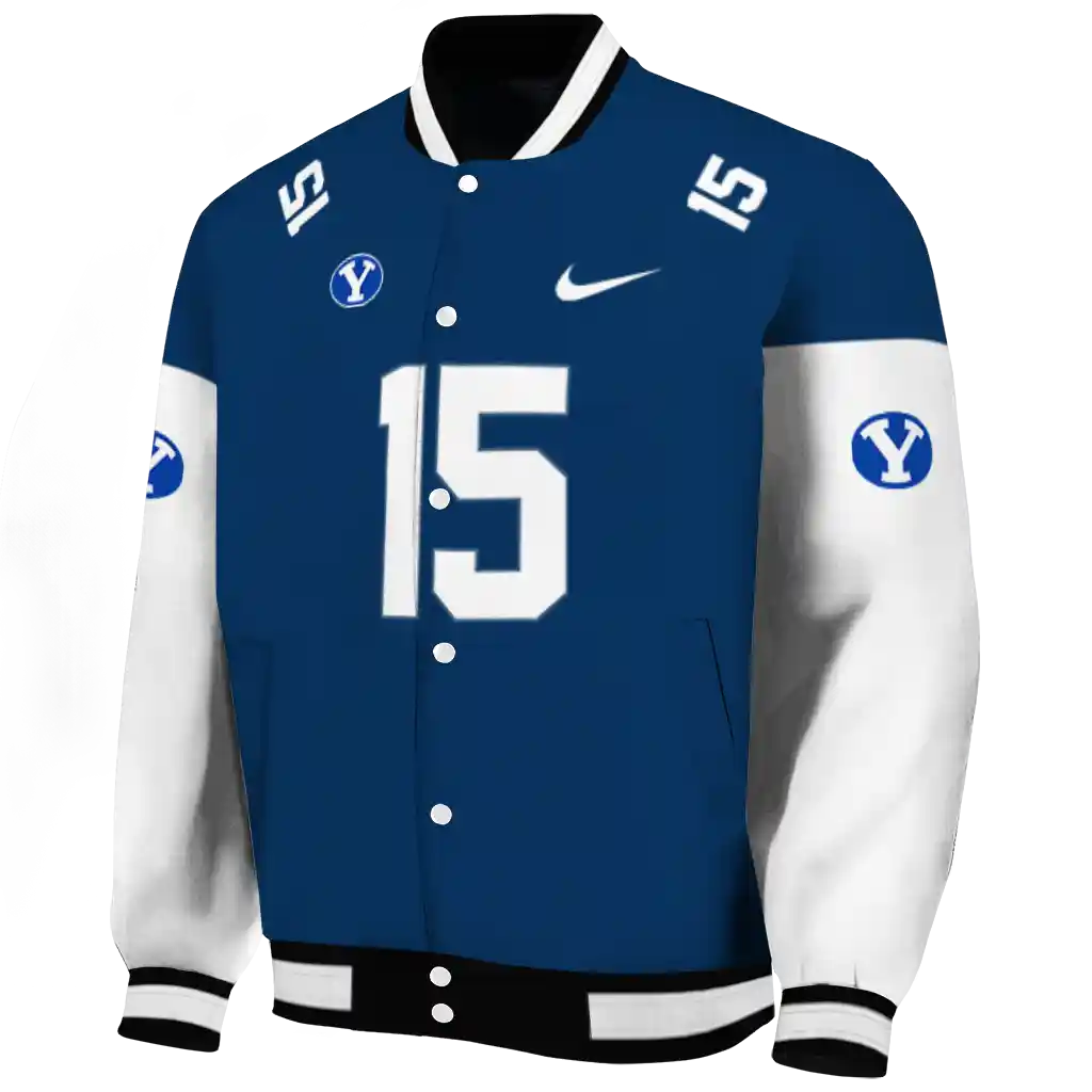 customized byu cougars team patch blue varsity jacket best selling customized byu cougars team patch blue varsity jacket best selling