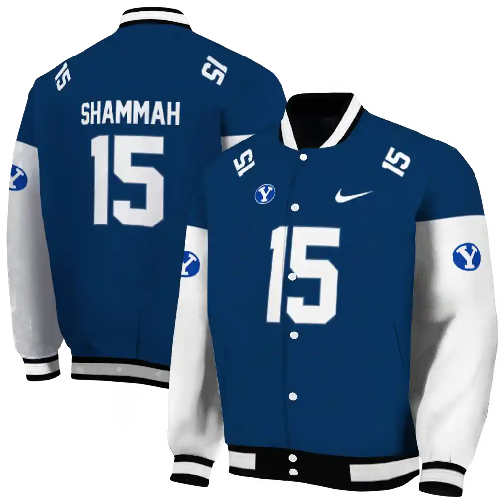 customized byu cougars team patch blue varsity jacket fashion forward customized byu cougars team patch blue varsity jacket fashion forward
