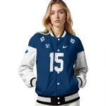customized byu cougars team patch blue varsity jacket best selling