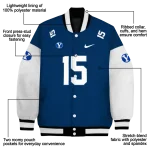 customized byu cougars team patch blue varsity jacket best selling