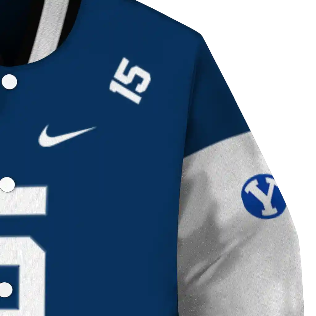 customized byu cougars team patch blue varsity jacket premium grade customized byu cougars team patch blue varsity jacket premium grade