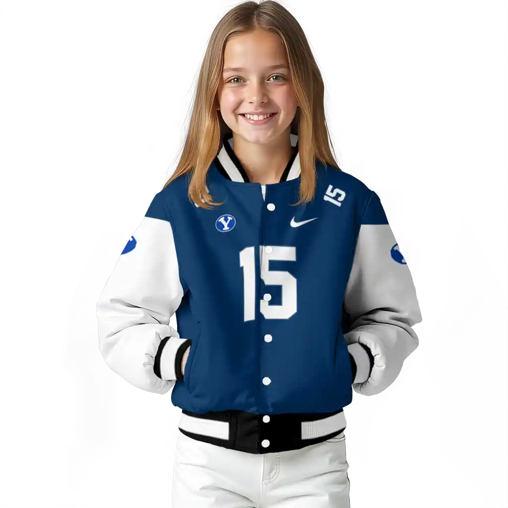 customized byu cougars team patch blue varsity jacket top rated customized byu cougars team patch blue varsity jacket top rated