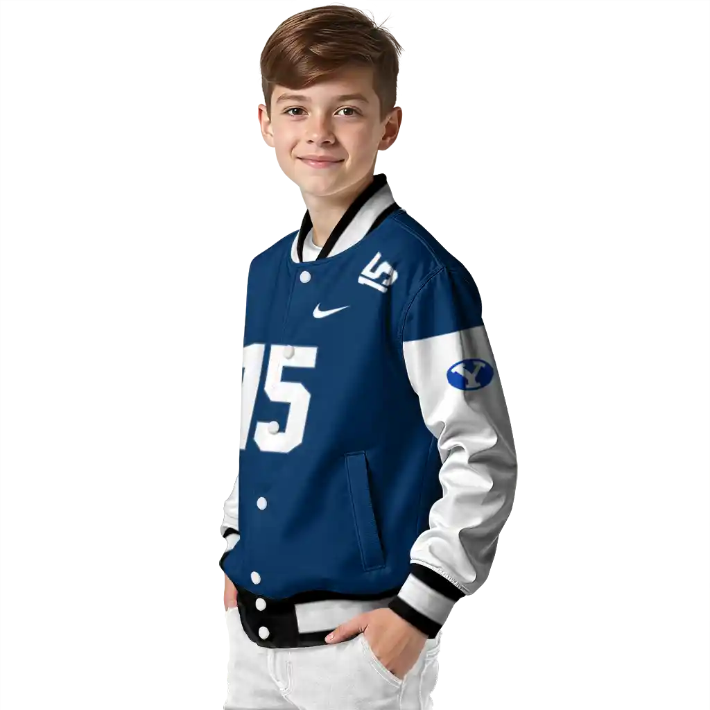 customized byu cougars team patch blue varsity jacket trendy customized byu cougars team patch blue varsity jacket trendy