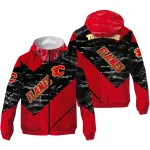 customized calgary flames arrow matrix red black windbreaker jacket best selling